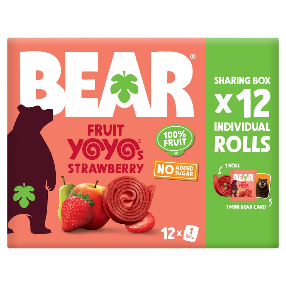 image 1 of BEAR Fruit Yoyos Strawberry Sharing Box 12 x 10g