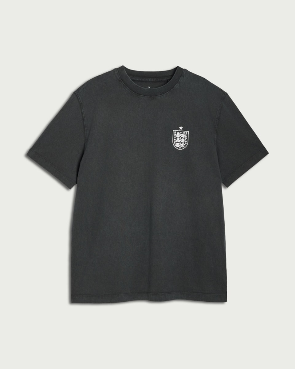 image 1 of England Pure Cotton Lion Crest T-Shirt in Black