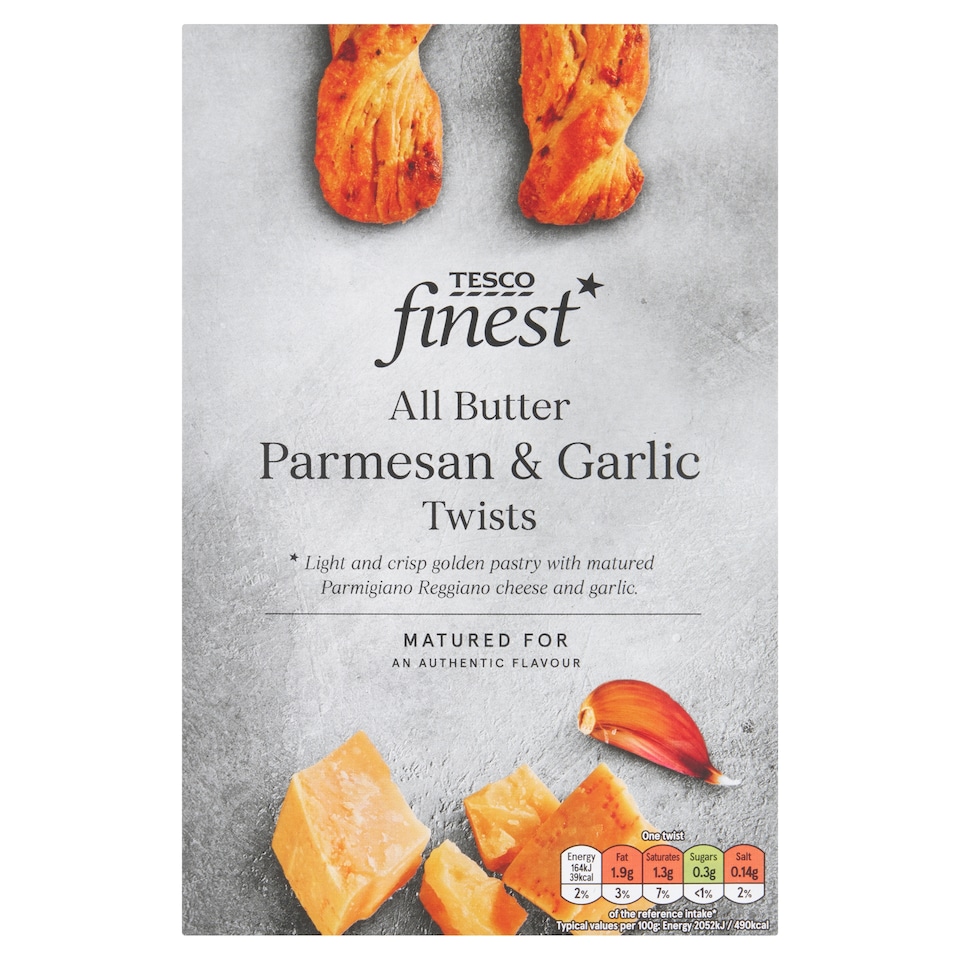 Tesco Finest Parmesan & Garlic Twists 100G