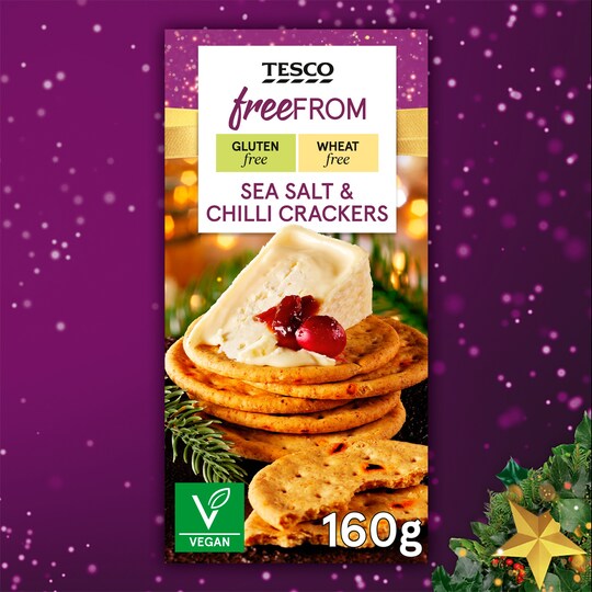 Tesco Free From Sea Salt & Chilli Crackers 160G Tesco Groceries