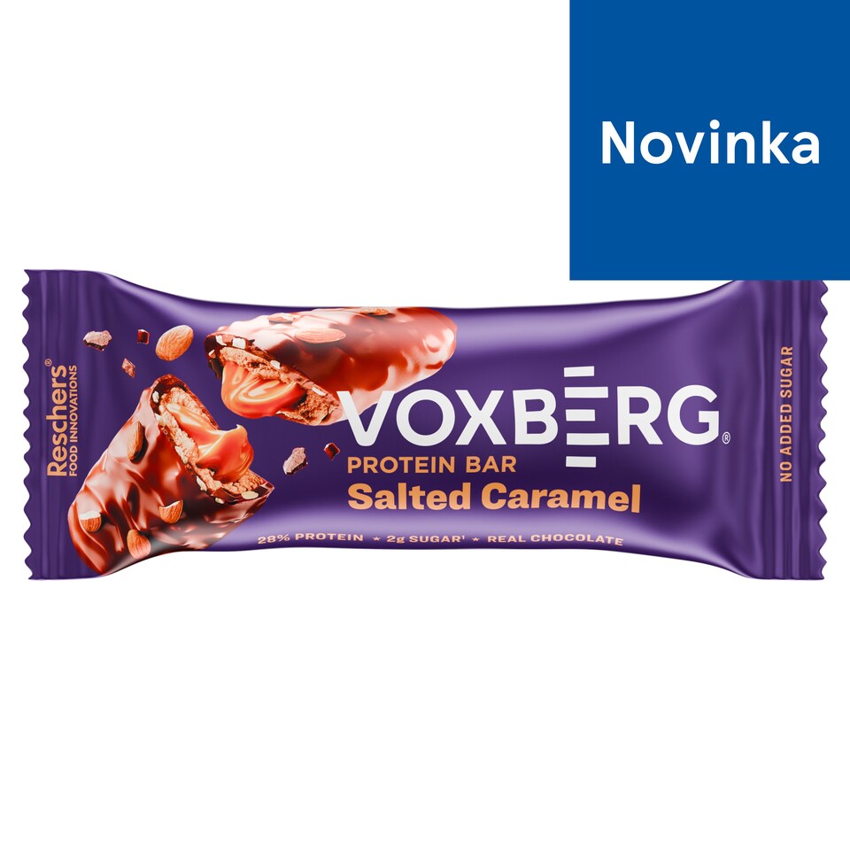 Voxberg Proteínová tyčinka s príchuťou slaného karamelu v mliečnej čokoláde 50 g