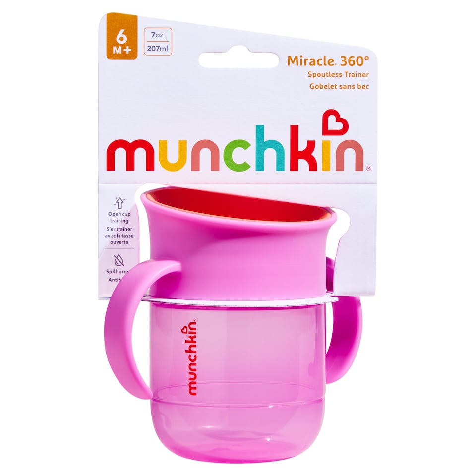 image 1 of Munchkin Miracle 360 Degree Spoutless Trainer Cup 6m+ 7oz 207ml.