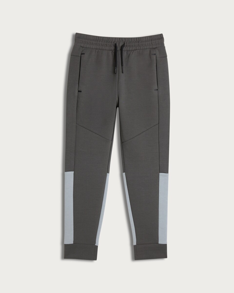 image 1 of F&F Active Boys Cotton Rich Colour Block Co-ord Joggers in Grey