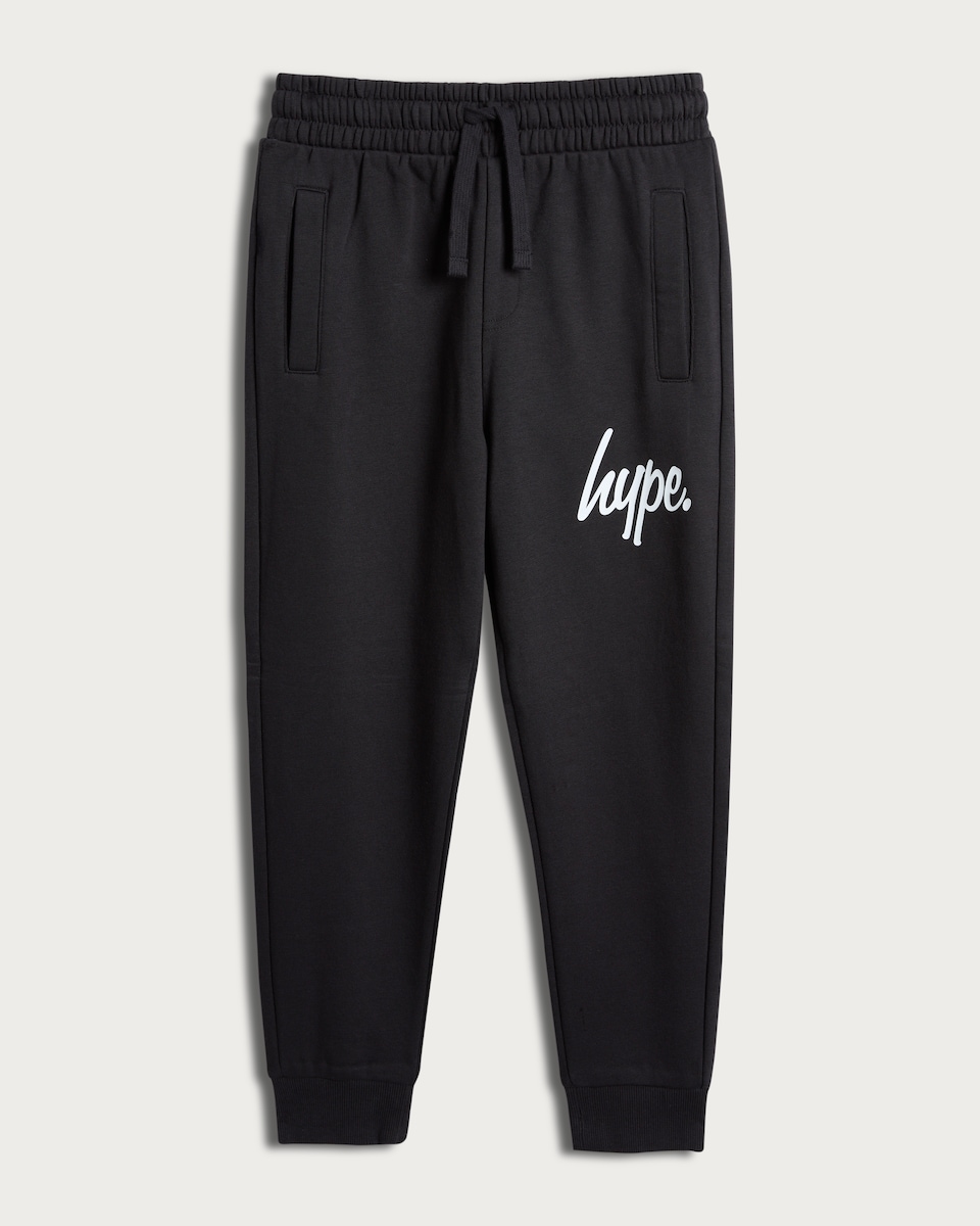 image 1 of Hype Cotton Rich Logo Joggers in Black