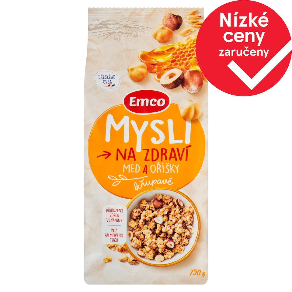Emco Mysli na Zdraví Křupavé med a oříšky 750g