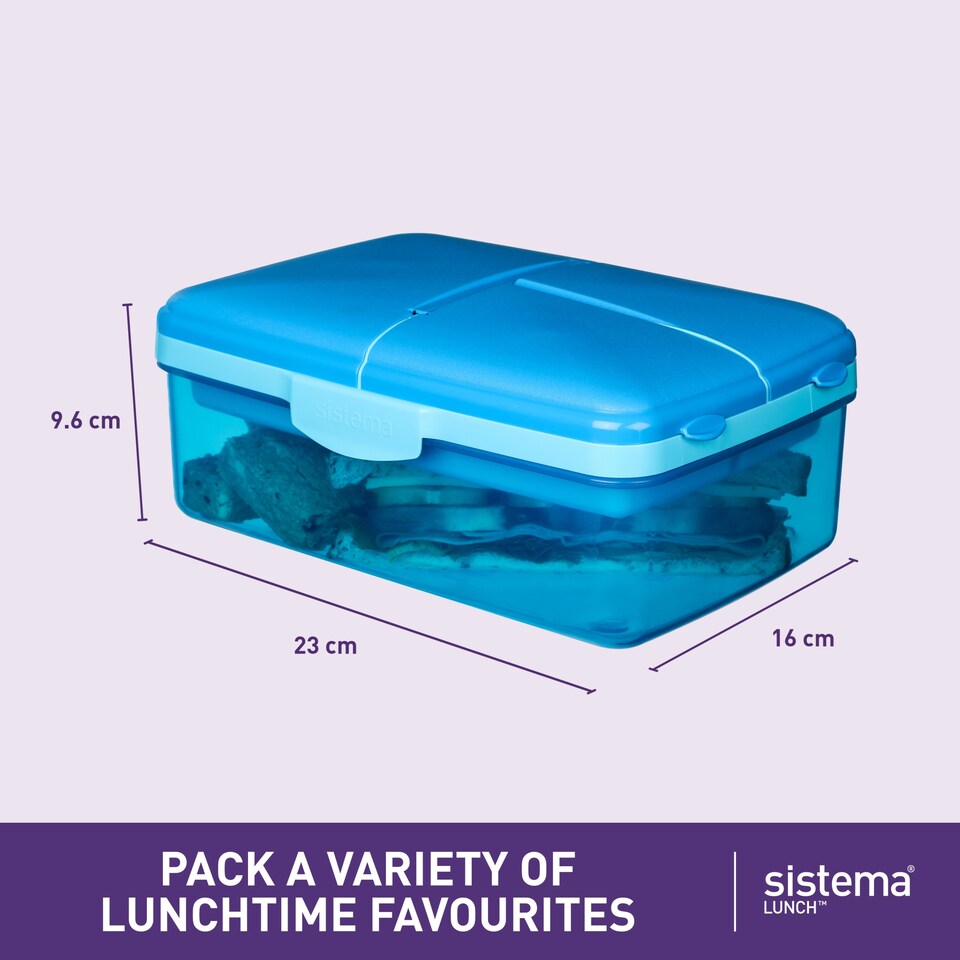 image 1 of Sistema Quaddie Lunchbox Blue/Green