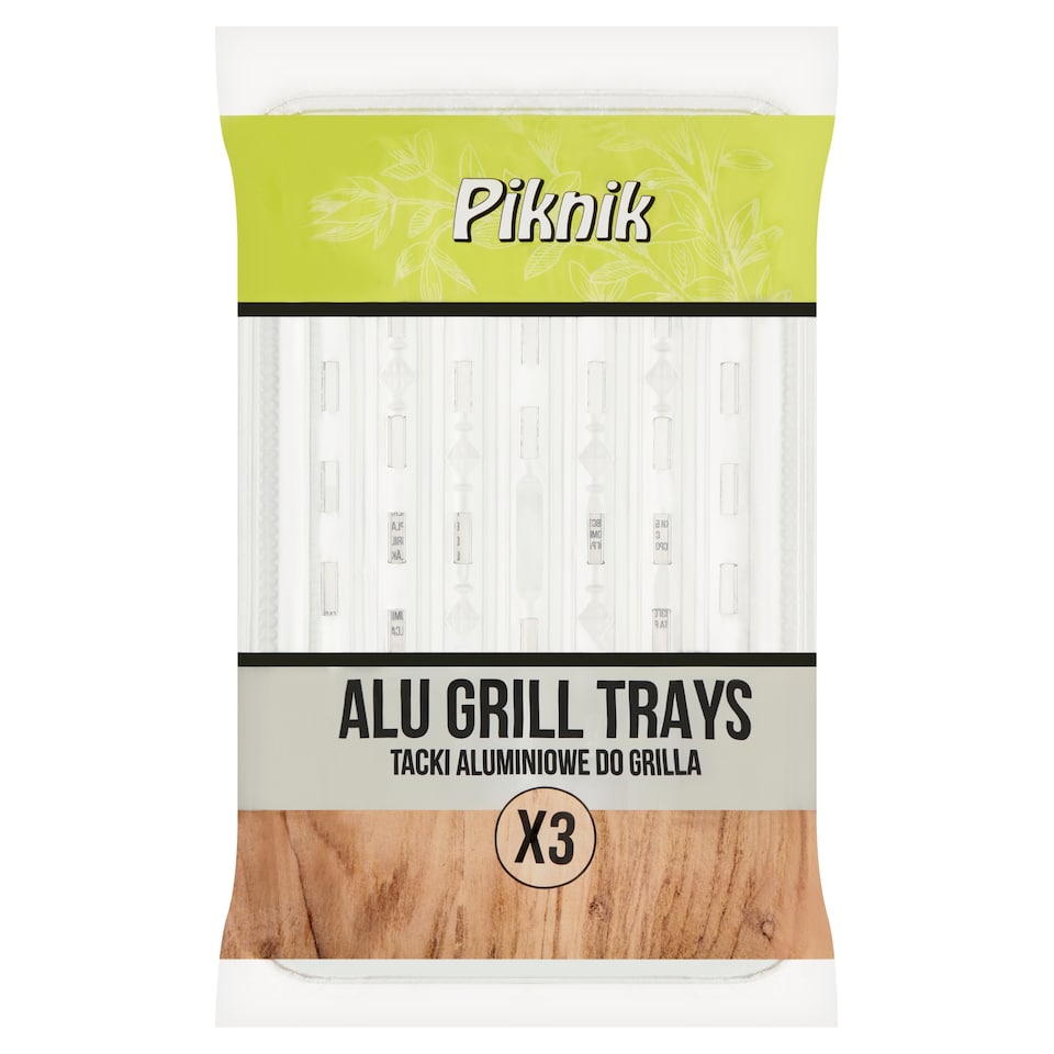 Piknik grill alutálca 3 db
