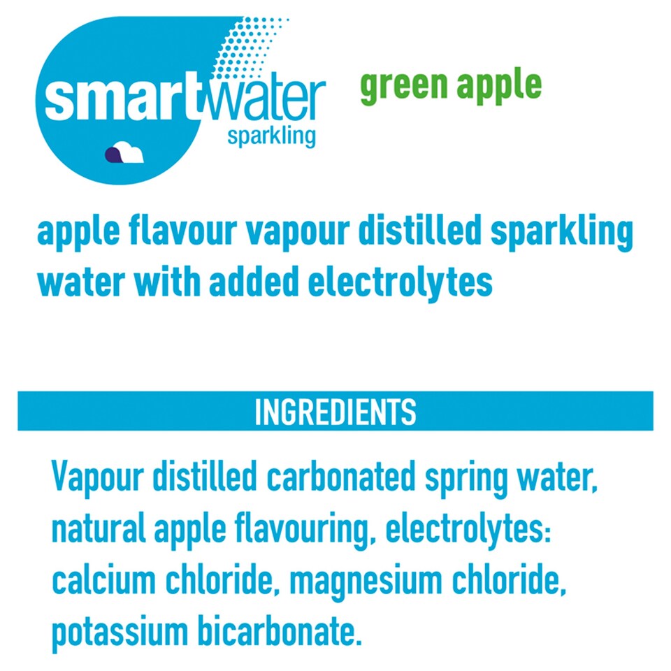image 1 of Glaceau Smart Water Sparkling Grn Apple 600ml