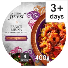 Tesco Finest Prawn Bhuna & Saffron Pilau Rice 400g