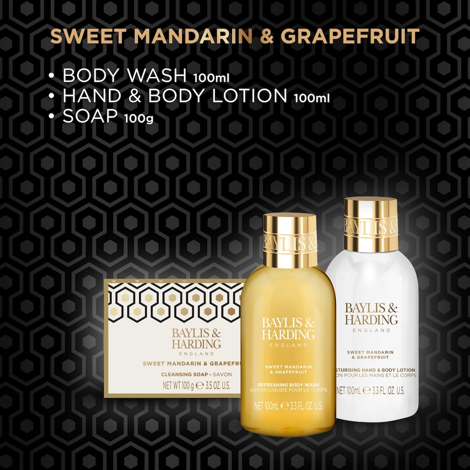 image 1 of Baylis & Harding Sweet Mandarin & Grapefruit Luxury Mini 3 Piece Gift Set