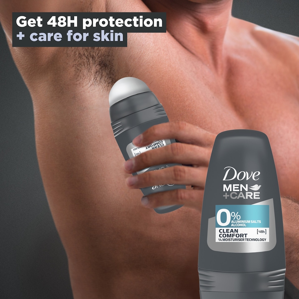 image 1 of Dove Men+Care Clean Comfort 48h Roll-On Antiperspirant Deodorant 50ml