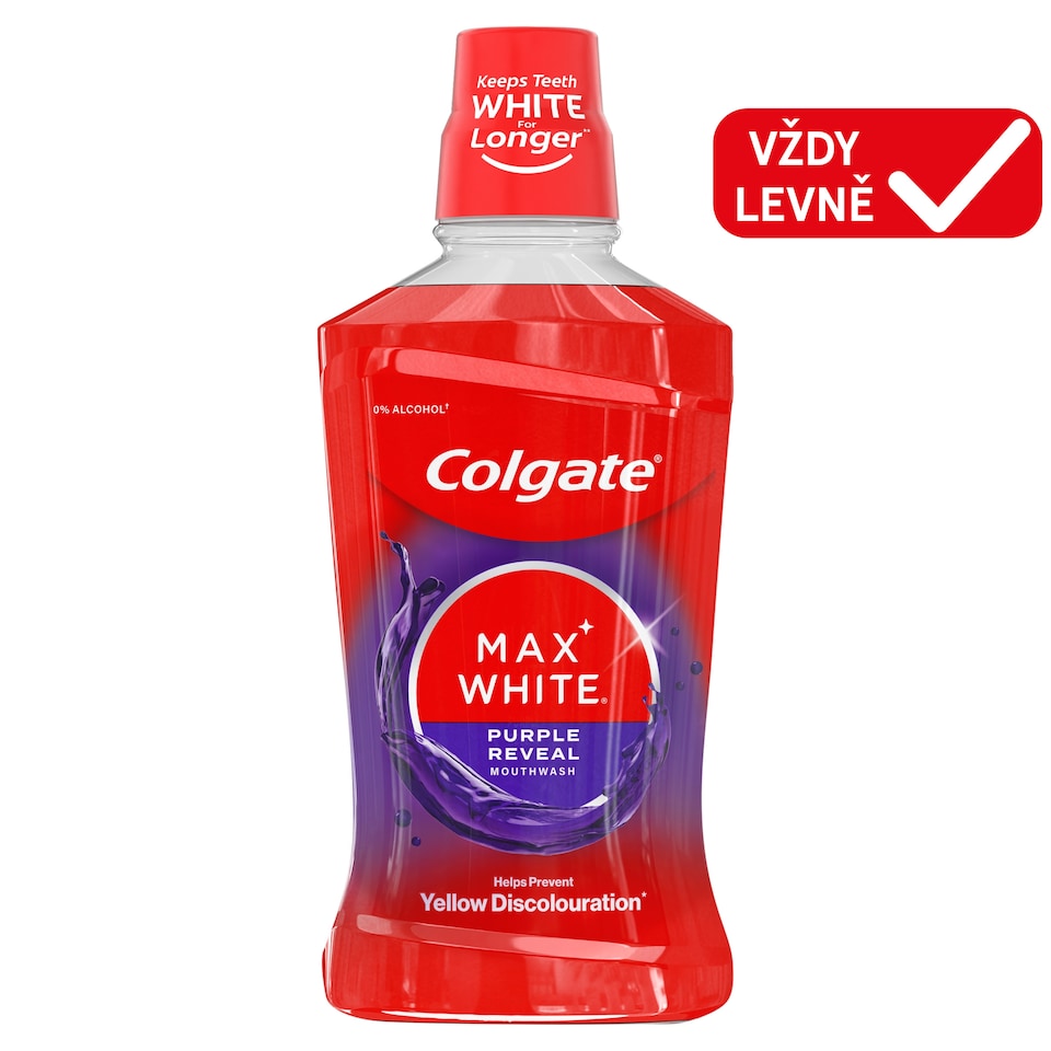 image 1 of Colgate Max White Purple Reveal Mouthwash {size}