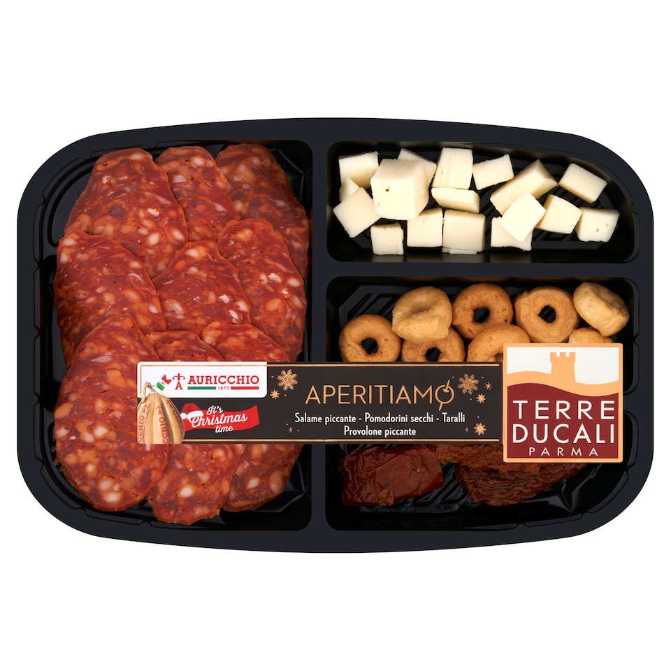 TERRE DUCALI APERITAMO SALAME PICANTE, FORMAGGIO, TARALLI & POMODORINI SECCHI 150g