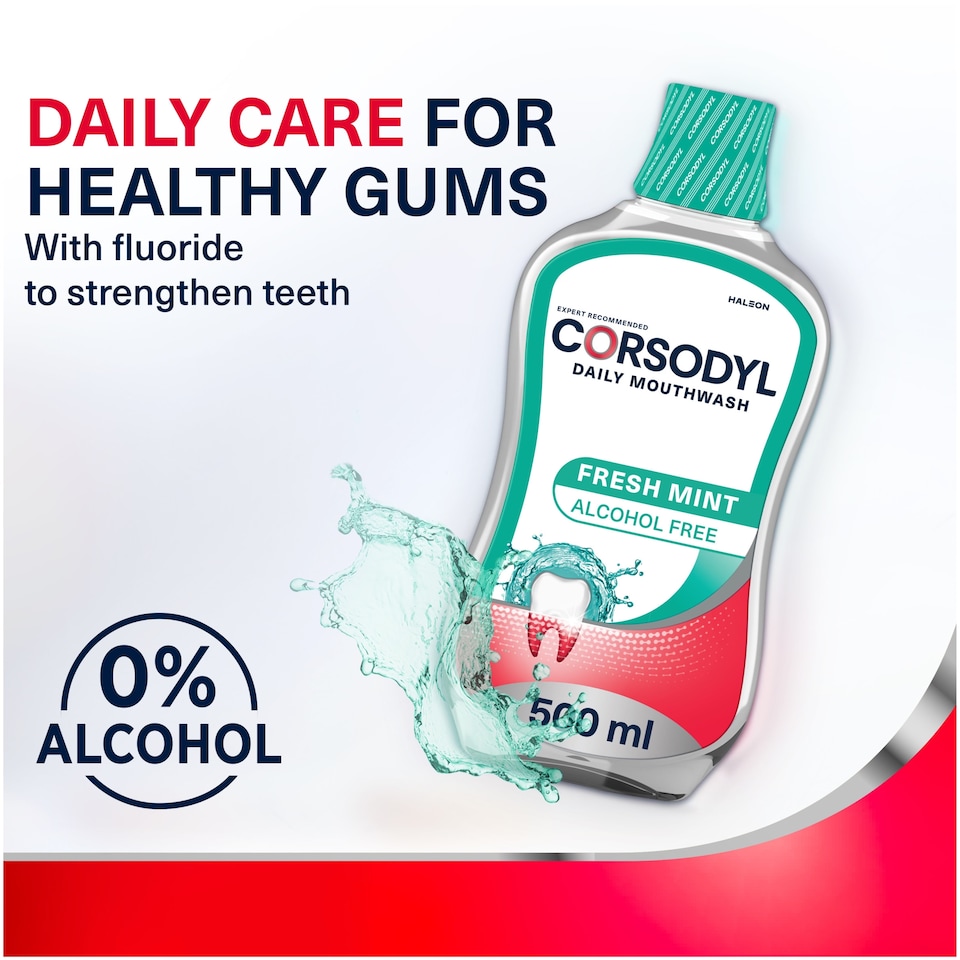 image 1 of Corsodyl Daily Mouthwash Freshmint A/Free 500Ml
