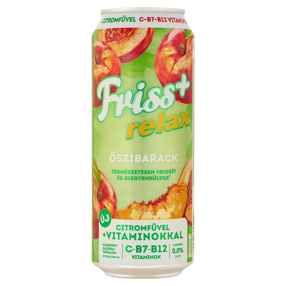 Friss+ Relax barack ízesítésű üdítőital és alkoholmentes malátaital keveréke 0,0% ,5 l  1. kép