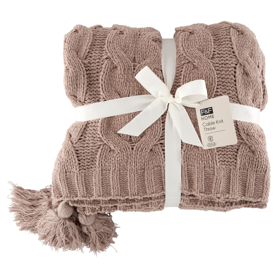 F&F Home Mink Cable Knit prikrývka 130 x 180 cm