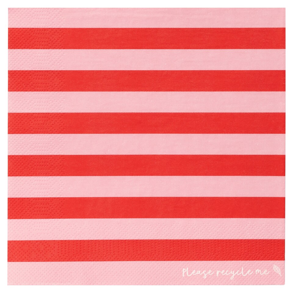 Tesco Candy Cane Valentines Napkin 20 Pack