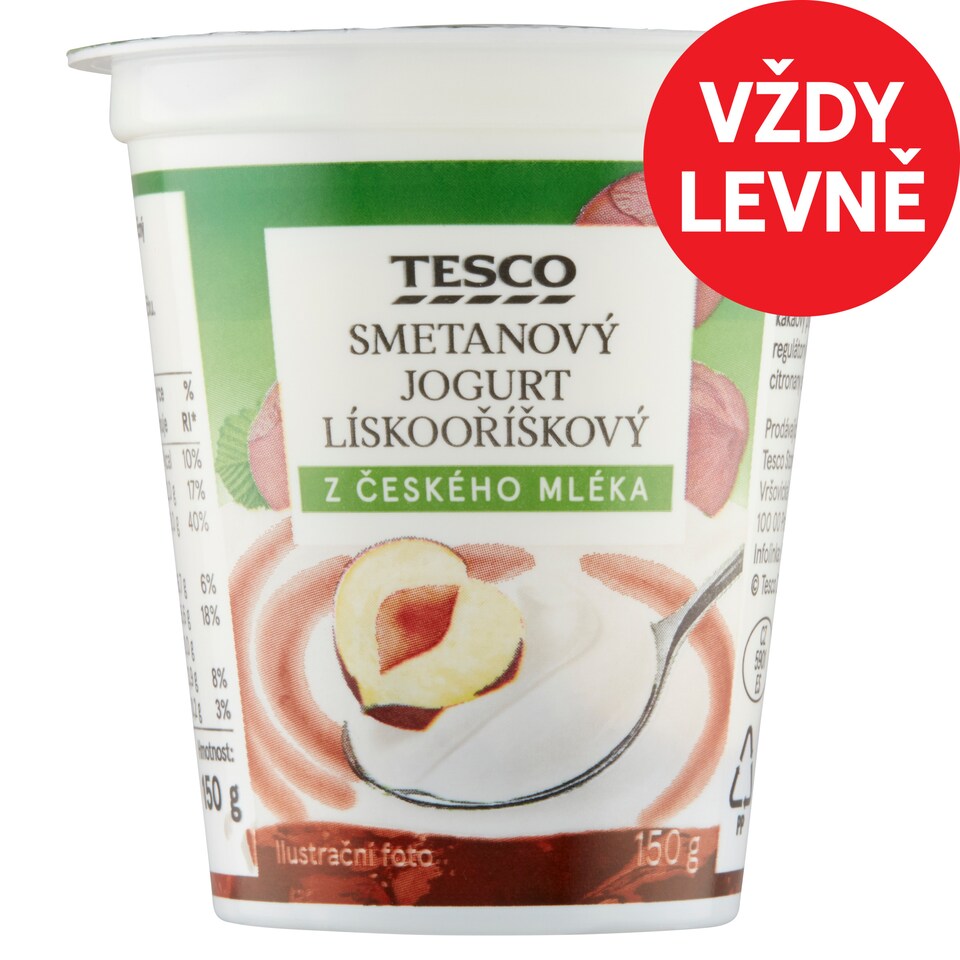 Tesco Smetanový jogurt lískooříškový 150g