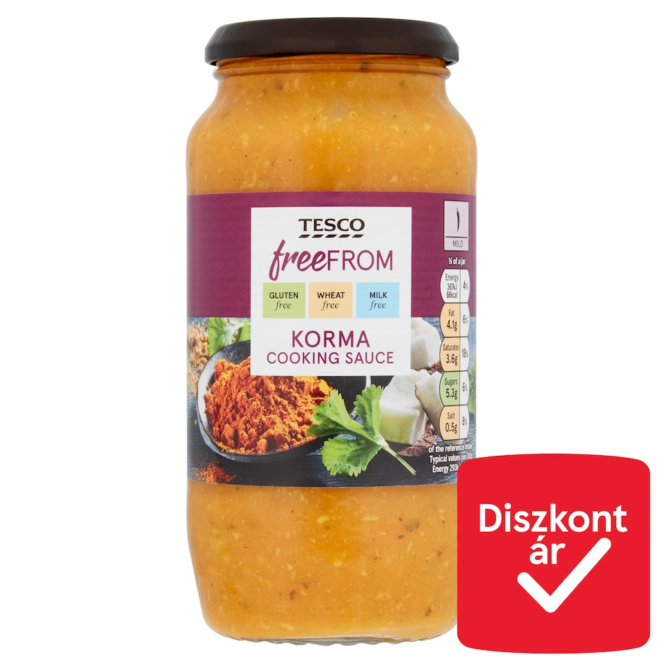 Tesco Free From Korma enyhén csípős, krémes szósz kókusszal 500 g
