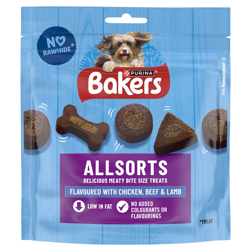 image 1 of BAKERS Allsorts Chicken; Beef and Lamb Dog Treats 98g