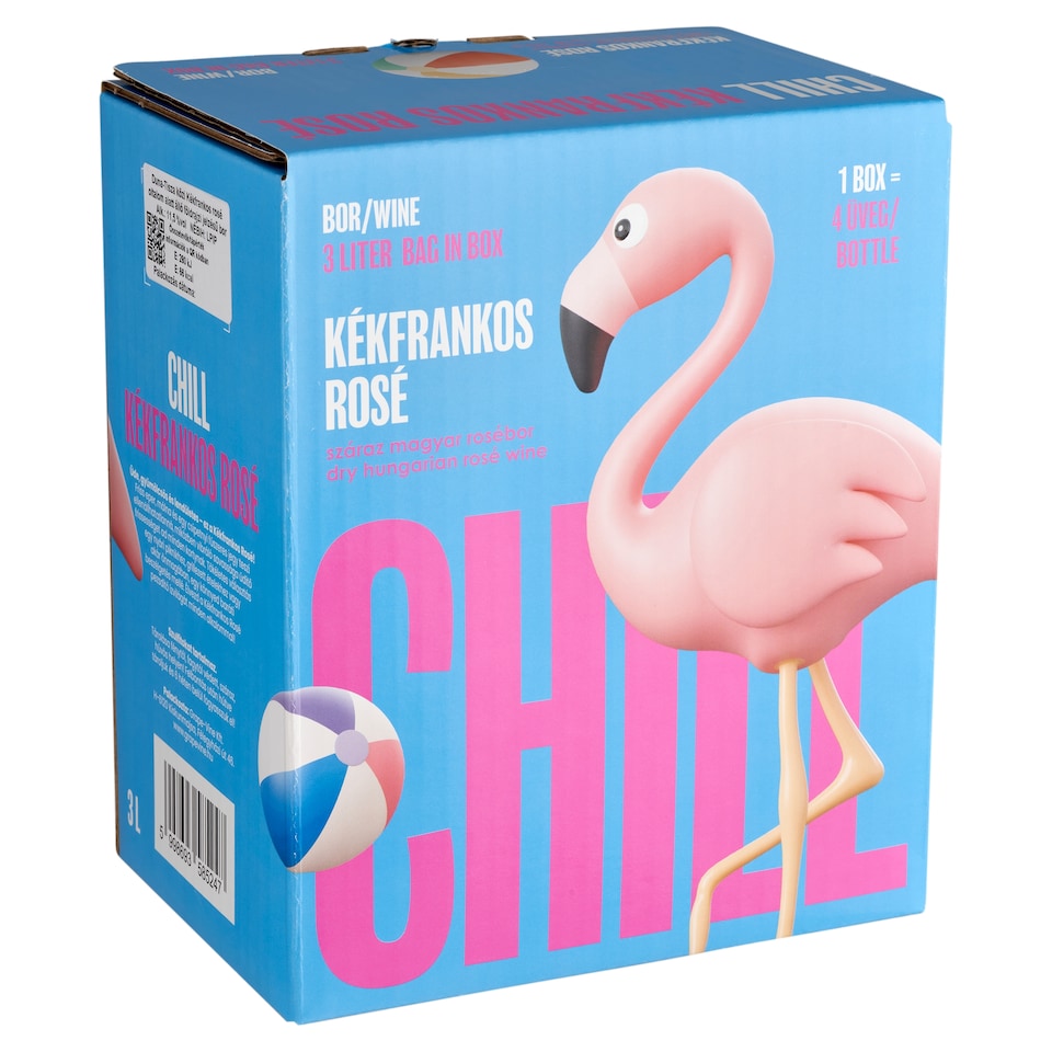 Chill Duna-Tisza Közi Kékfrankos Rosé száraz magyar rosébor 11,5% 3 l