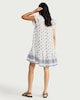 image 3 of F&F Pure Cotton Double Cloth Ruffle Sleeved Tiered Dress in Multi White