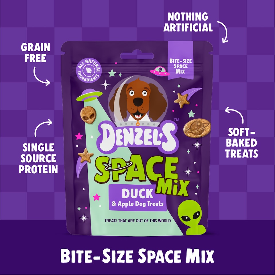 image 1 of Denzel's Space Mix - Duck & Apple Dog Treats 90g
