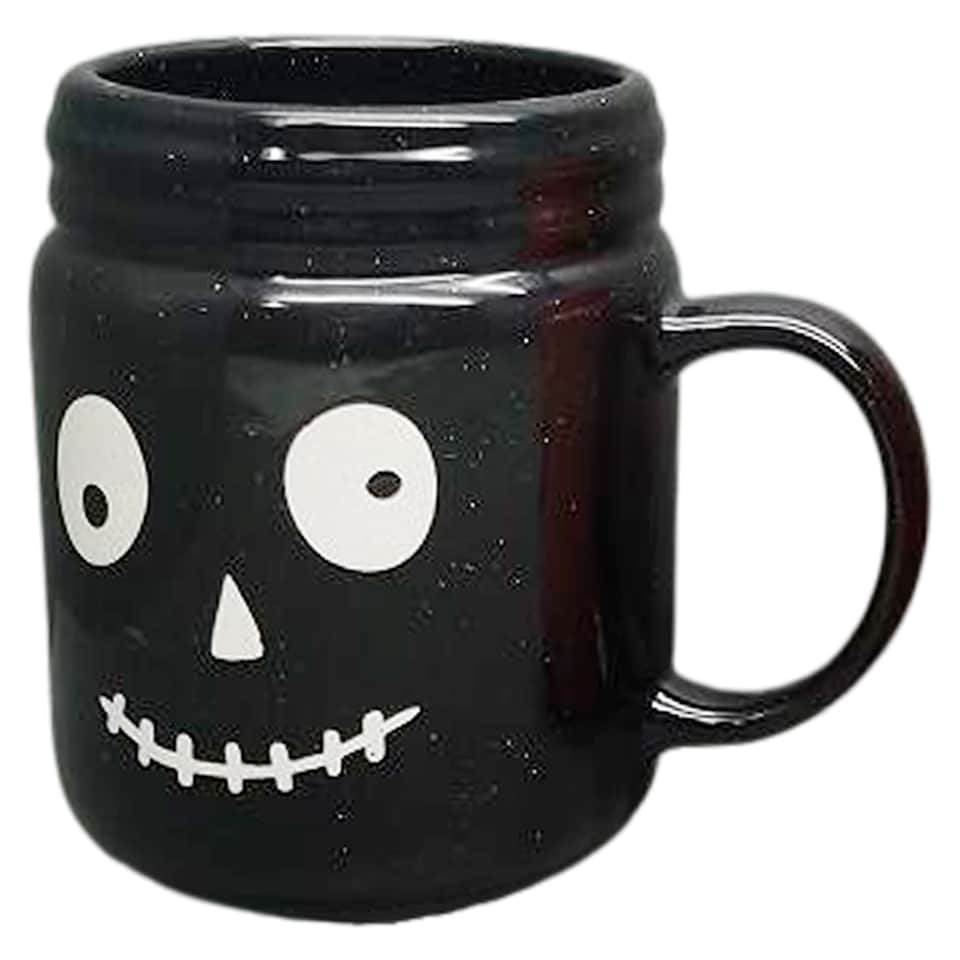 F&F Home Halloween Pumpkin Drinking Jar Mug