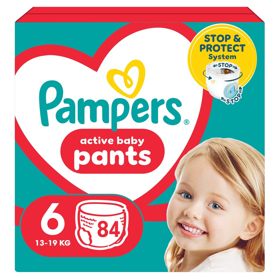 obrázok 1 z Pampers Active Baby plienkové nohavičky veľkosť 6, 84 plienok, 13kg-19kg