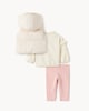 image 2 of F&F Baby 3-Piece Floral Gilet Set in Cream