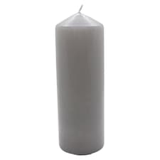 Tesco Grey Unfragranced Pillar Candle 530G Large