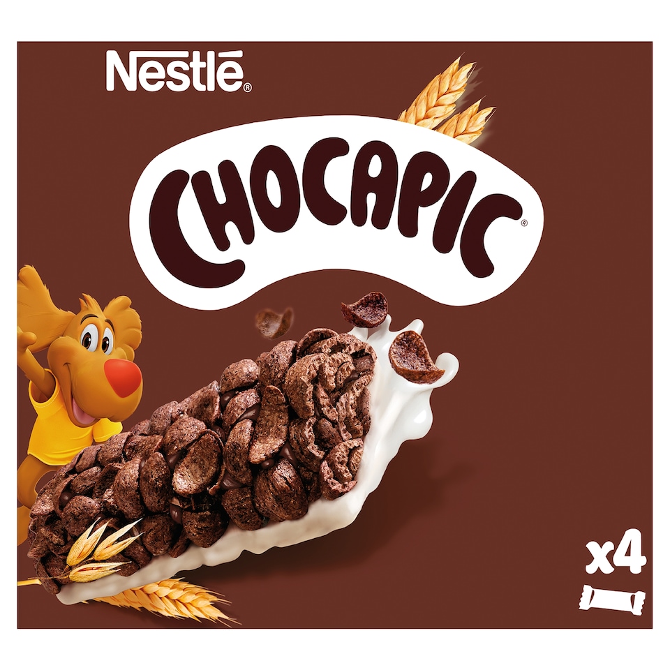 Nestlé CHOCAPIC Breakfast Cereal Bar with Chocolate Flavor, Half-Dipped in White Coating 4 x 25 g