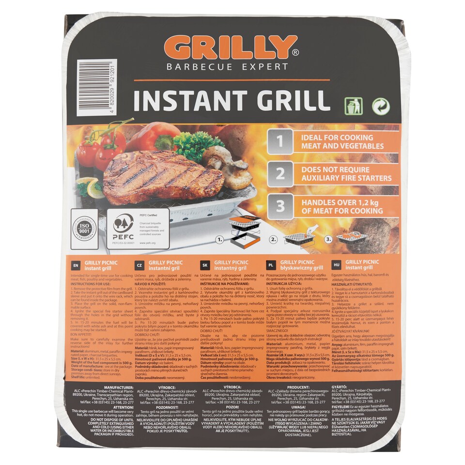 Grilly Picnic instantný gril 500 g