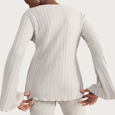 F&F Ribbed Metallic Button Up Co-ord Top in Neutral