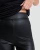 image 2 of F&F Faux Leather Thermal Full Length Footless Tights in Black