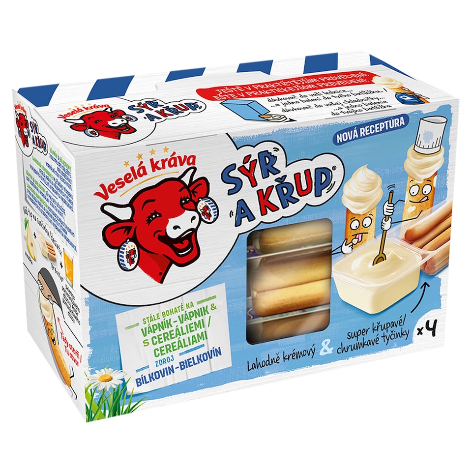 Veselá Kráva Sýr a Křup Delicious Cheese & Crispy Bars 4 x 35 g (140 g)