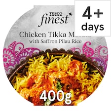 Tesco Finest Chicken Tikka Masala Saffron Pilau Rice 400G