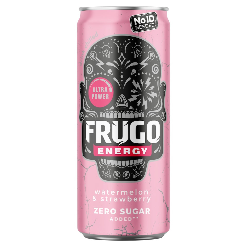 image 1 of Frugo Energy Drink - Watermelon & Strawberry Zero Sugar 330ml