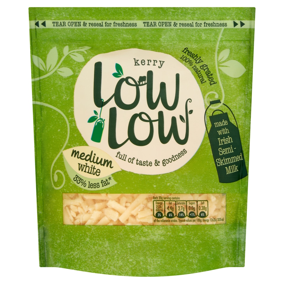 Low Low Reduced Fat Medium White Grated Cheese 180G
