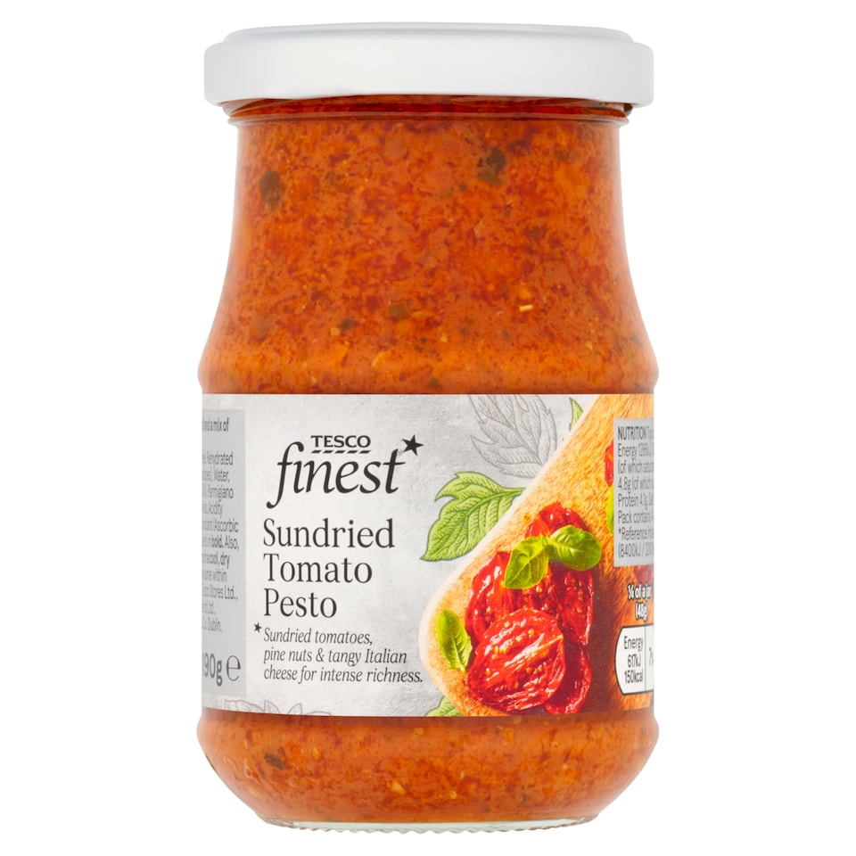 Tesco Finest Pesto zo sušených paradajok, bazalky a talianskych tvrdých syrov 190 g
