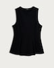 image 4 of F&F Ponte Peplum Hem Top in Black