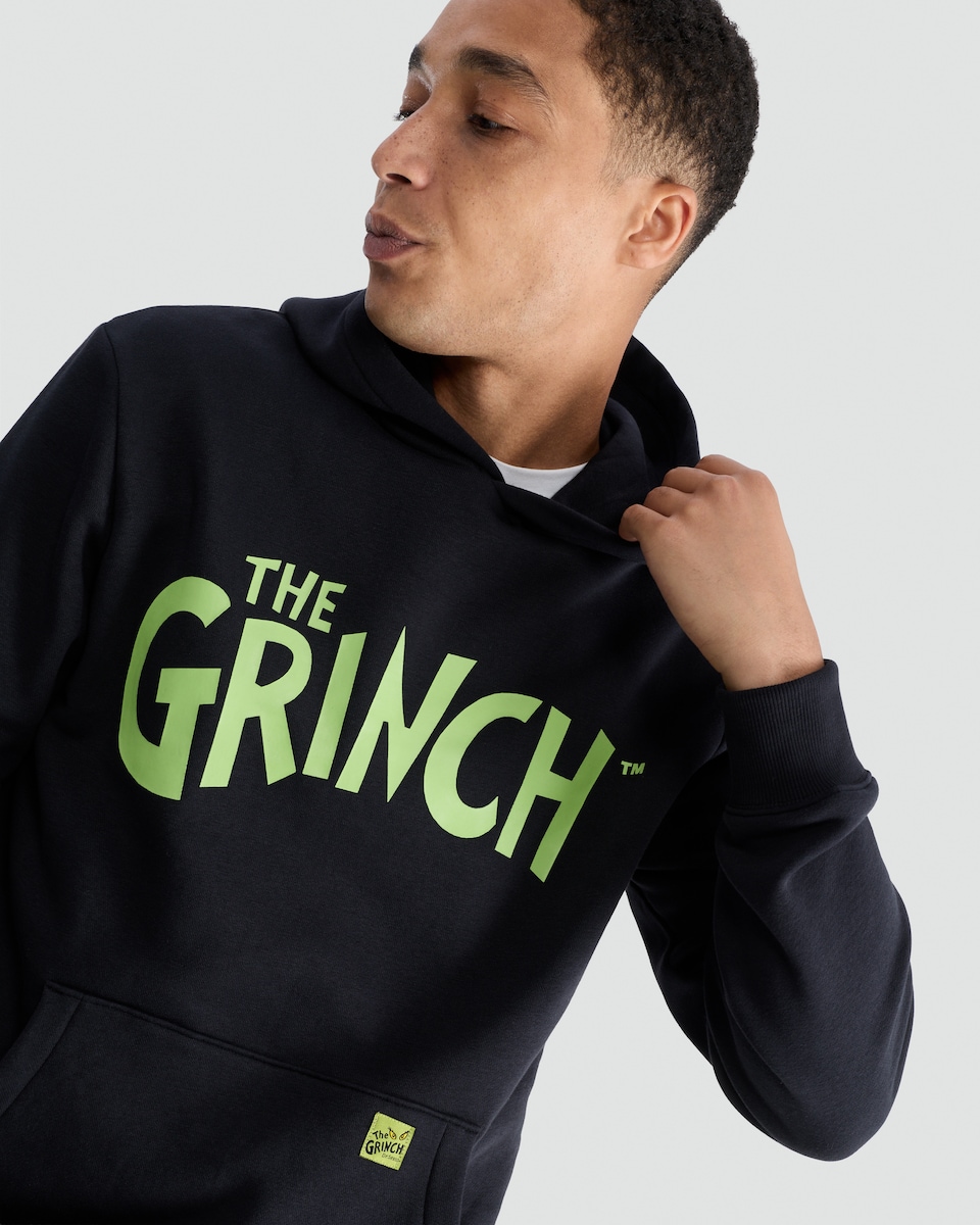 image 1 of The Grinch Slogan Hoodie in Black