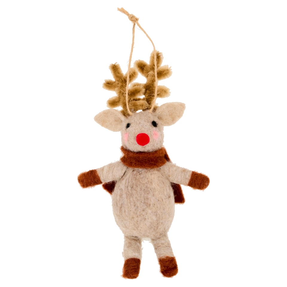 Tesco Woollen Reindeer Hanging Christmas Decoration
