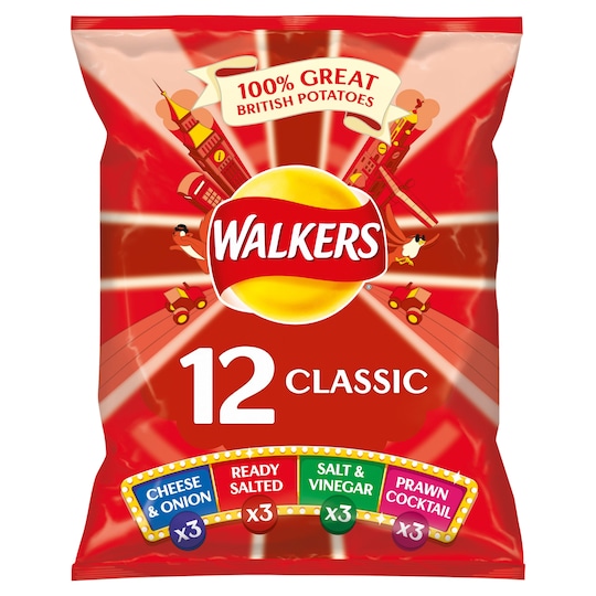 Walkers Classic Variety Crisps 12 X 25G Tesco Groceries