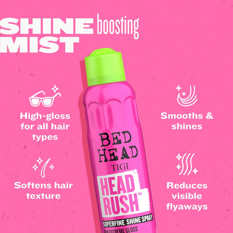 image 1 of Bed Head Headrush Shine Hair Spray 200ml