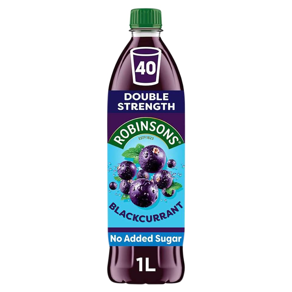 Robinsons Double Strength Blackcurrant No Added Sugar Squash 1L