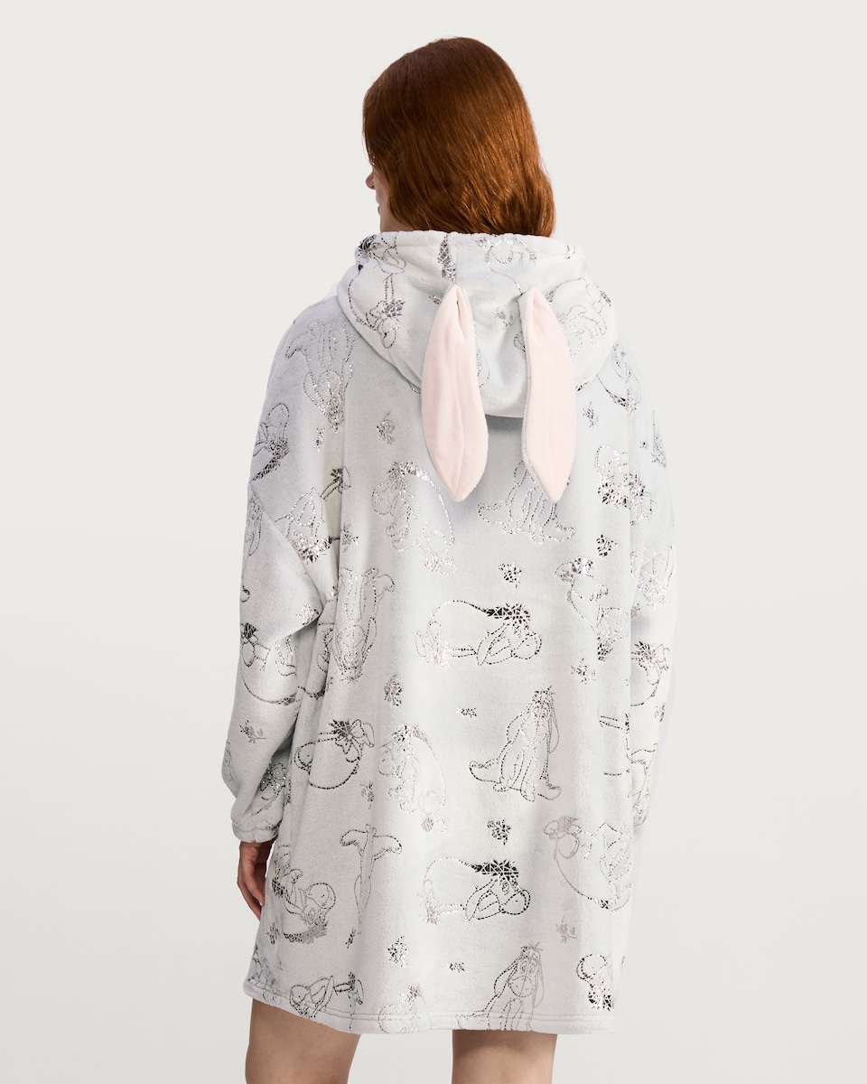 image 1 of Disney Winnie the Pooh Eeyore Fleece Hoodie in Grey