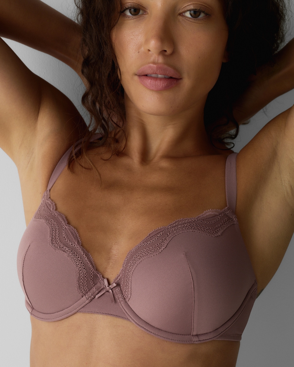 image 1 of F&F 3-Pack Leopard Print Lace Trim Wired T-Shirt Bras in Multi