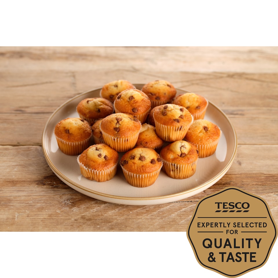 image 1 of Tesco Chocolate Chip Mini Muffins 16 Pack
