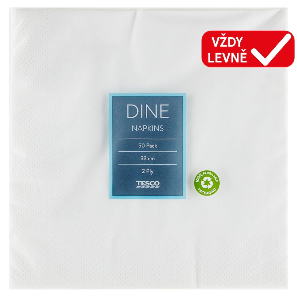 Tesco Dine Napkins 2 Layers 50 pcs